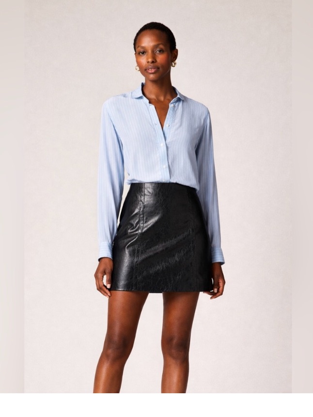 J. Crew Black Faux Leather Mini Skirt
